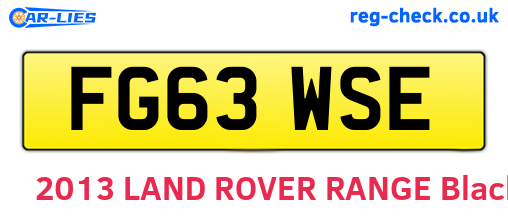 FG63WSE are the vehicle registration plates.