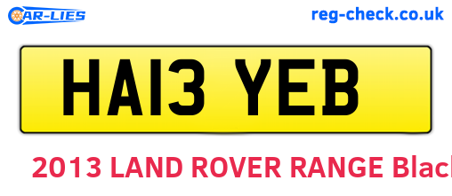 HA13YEB are the vehicle registration plates.