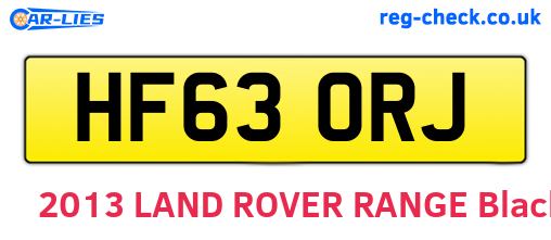 HF63ORJ are the vehicle registration plates.