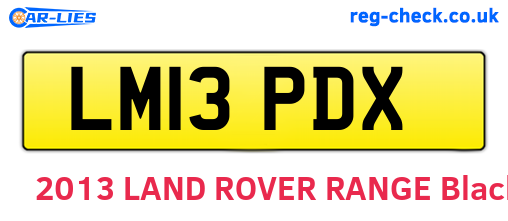 LM13PDX are the vehicle registration plates.