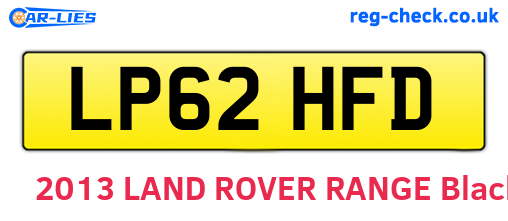 LP62HFD are the vehicle registration plates.