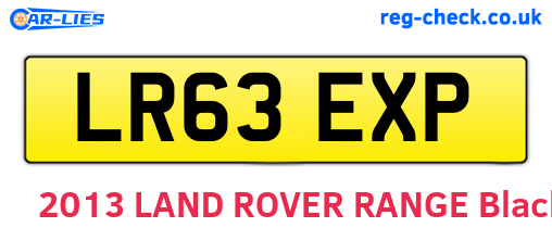 LR63EXP are the vehicle registration plates.