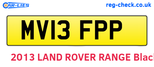 MV13FPP are the vehicle registration plates.