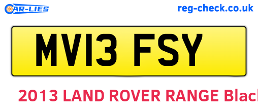MV13FSY are the vehicle registration plates.