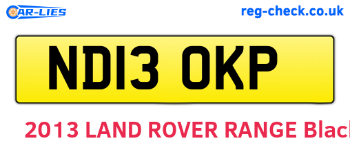 ND13OKP are the vehicle registration plates.