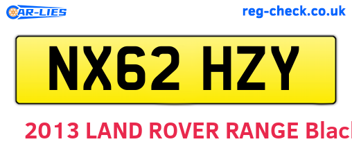 NX62HZY are the vehicle registration plates.