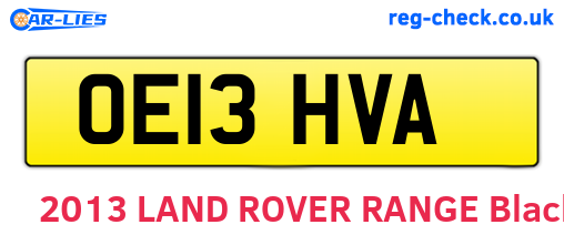 OE13HVA are the vehicle registration plates.