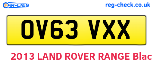 OV63VXX are the vehicle registration plates.