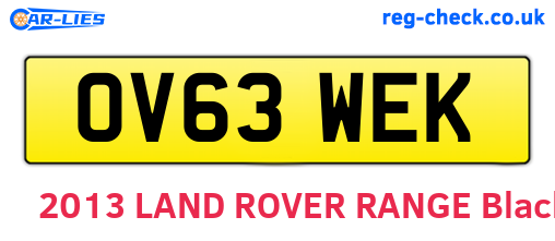 OV63WEK are the vehicle registration plates.