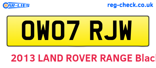 OW07RJW are the vehicle registration plates.