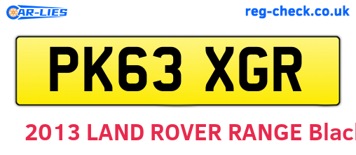 PK63XGR are the vehicle registration plates.