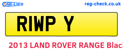 R1WPY are the vehicle registration plates.