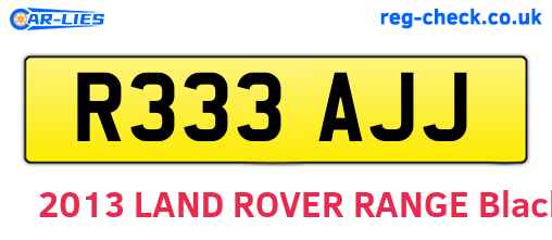 R333AJJ are the vehicle registration plates.