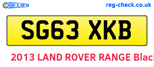 SG63XKB are the vehicle registration plates.