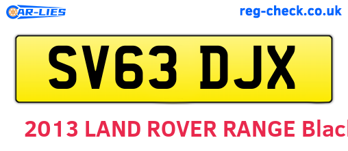 SV63DJX are the vehicle registration plates.