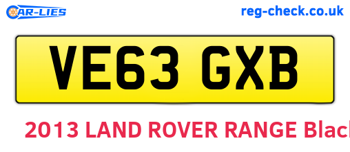 VE63GXB are the vehicle registration plates.