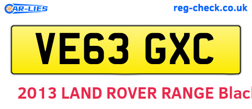 VE63GXC are the vehicle registration plates.