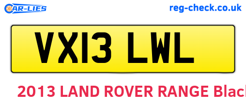 VX13LWL are the vehicle registration plates.