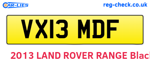 VX13MDF are the vehicle registration plates.