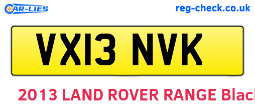 VX13NVK are the vehicle registration plates.