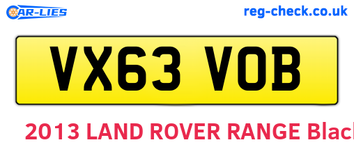 VX63VOB are the vehicle registration plates.