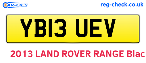 YB13UEV are the vehicle registration plates.