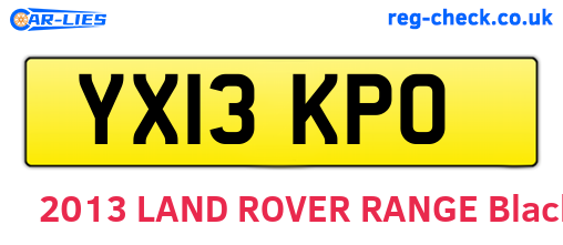 YX13KPO are the vehicle registration plates.