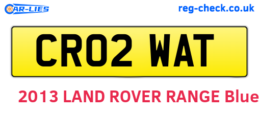 CR02WAT are the vehicle registration plates.