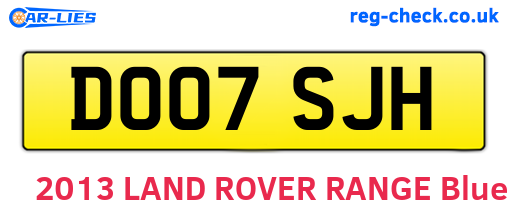DO07SJH are the vehicle registration plates.