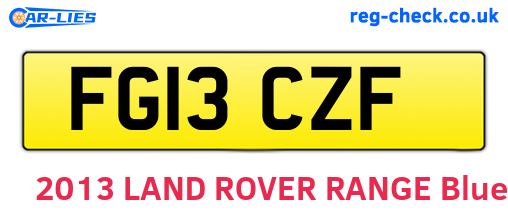 FG13CZF are the vehicle registration plates.