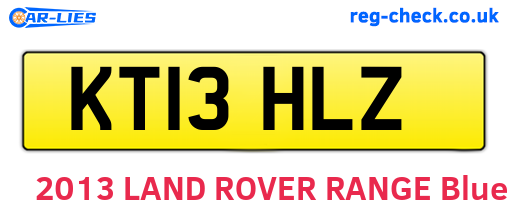KT13HLZ are the vehicle registration plates.