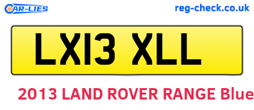 LX13XLL are the vehicle registration plates.