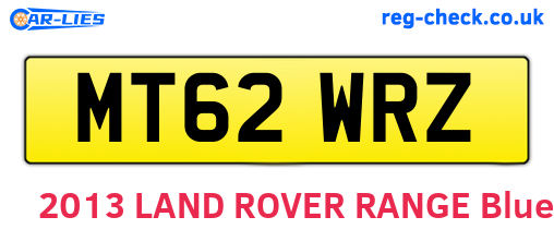 MT62WRZ are the vehicle registration plates.