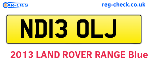 ND13OLJ are the vehicle registration plates.