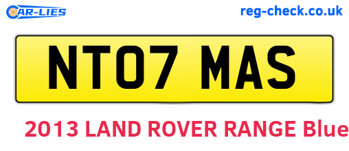 NT07MAS are the vehicle registration plates.