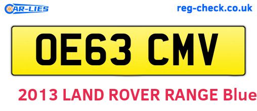 OE63CMV are the vehicle registration plates.