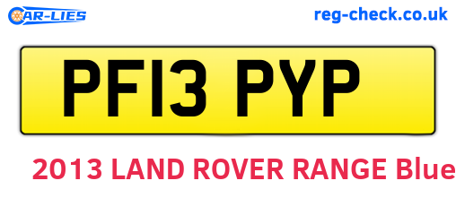 PF13PYP are the vehicle registration plates.