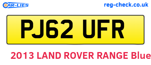 PJ62UFR are the vehicle registration plates.