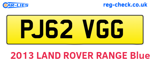 PJ62VGG are the vehicle registration plates.