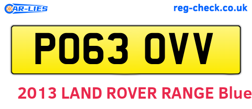 PO63OVV are the vehicle registration plates.