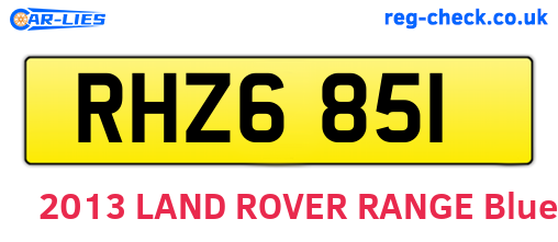 RHZ6851 are the vehicle registration plates.