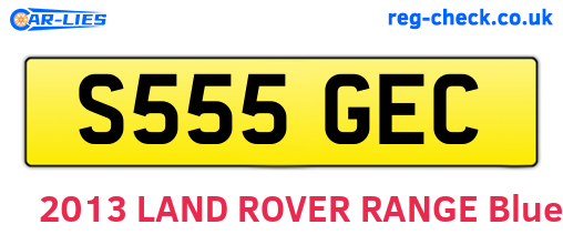 S555GEC are the vehicle registration plates.