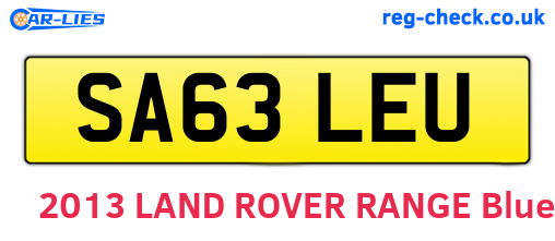 SA63LEU are the vehicle registration plates.