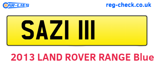 SAZ1111 are the vehicle registration plates.