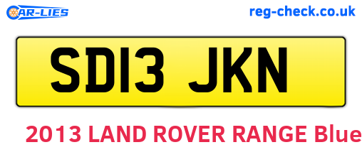 SD13JKN are the vehicle registration plates.