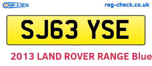 SJ63YSE are the vehicle registration plates.