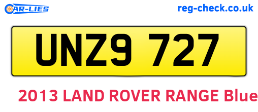UNZ9727 are the vehicle registration plates.
