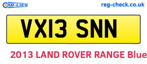 VX13SNN are the vehicle registration plates.
