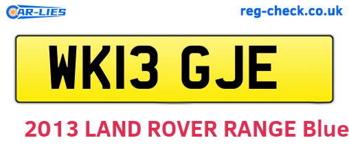 WK13GJE are the vehicle registration plates.