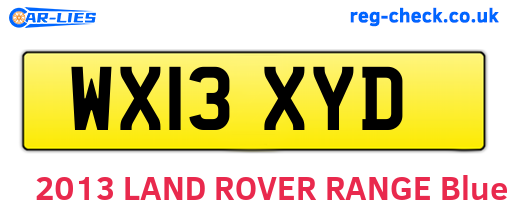WX13XYD are the vehicle registration plates.